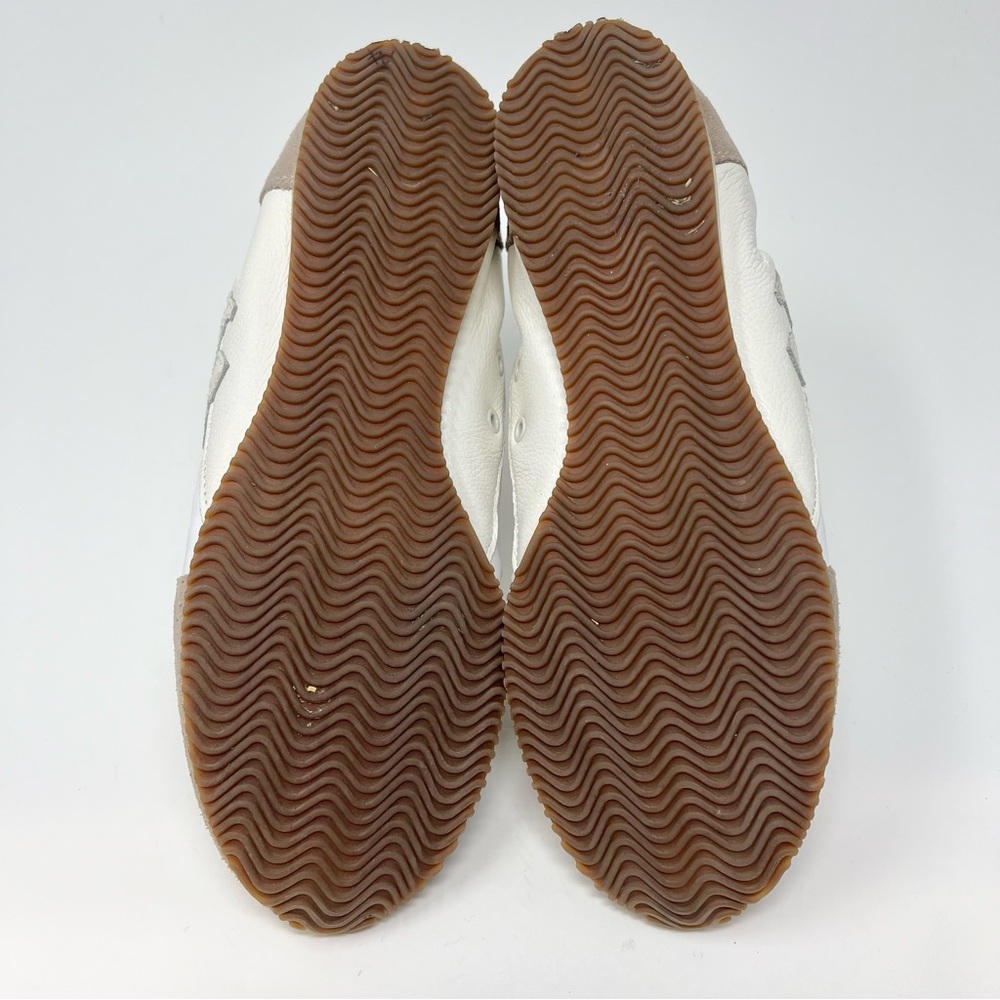 Tory Burch White and Beige Suede-Trim Sneakers - Picture 9 of 14